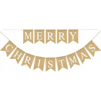 Vánoční dekorace Jutová girlanda s nápisem "Merry Christmas" na Vánoce