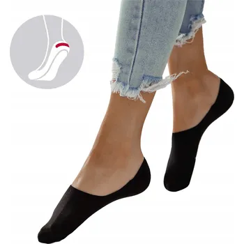 Dámské ponožky Dámské bambusové Kotníkové Ponožky Milena se silikonem 36/38 ČERNÉ