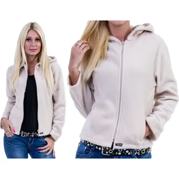 Pánská móda BÉŽOVÁ FLÍSOVÁ MIKINA G01 mikina s kapucí vel.