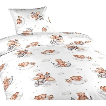 Povlečení Dadka Povlečení bavlna do postýlky Teddy bear plane 90 × 130, 45 × 60 cm