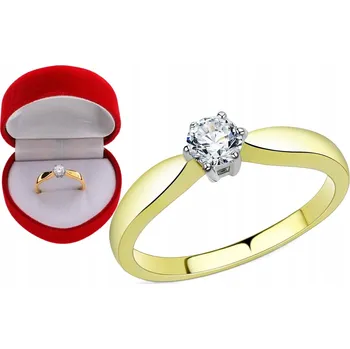 Prsten Zlatý zásnubní prstýnek ONE WAY SRDÍČKO ČERVENÉ velikost 10
