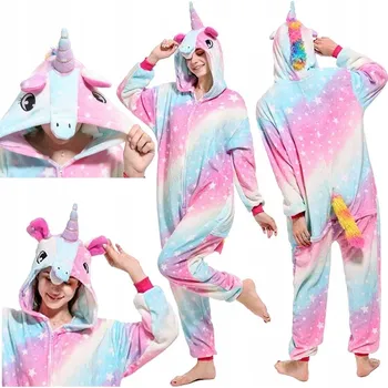 Dámské noční prádlo Dámské pyžamo kigurumi onesie jednorožec kostým overal vel M