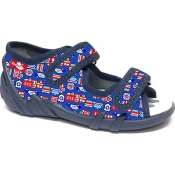 Chlapecká obuv Ren But Dětské papuče (bačkory) na suchý zip modré, velikost 28