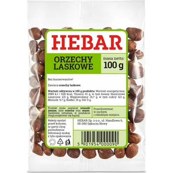 Lískové ořechy Hebar celé ořechy 100 g