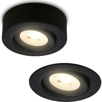 Bodové svítidlo BRILONER LED vestavné / přisazené bodové svítidlo – pr.9mm, 5W, 230V, teplá bílá, nastavitelné, černé 7991015