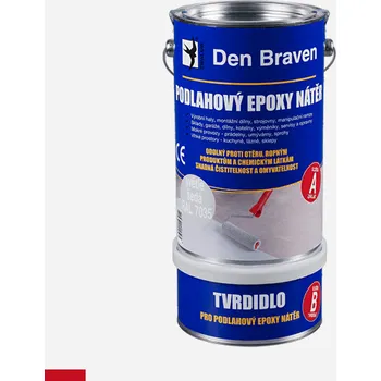 Penetrace Den Braven Podlahový epoxy nátěr, sada plechovek 5 + 1 kg Varianta: Podlahový epoxy nátěr, sada plechovek 5 + 1 kg, dopravní červená RAL 3020, obal: plechovka, hmotnost: 5 + 1 kg