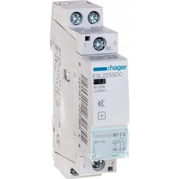 Stykač HAGER MODULÁRNÍ STYKAČ TICHÝ 25A 12V DC ESL225SDC