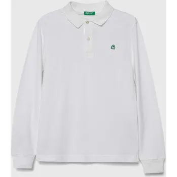 Chlapecké tričko Dětské bavlněné tričko s dlouhým rukávem United Colors of Benetton 3089C300Z.G.NOS bílá 00X, vel. 168