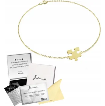 Náramek Pozlacený náramek puzzle destička
