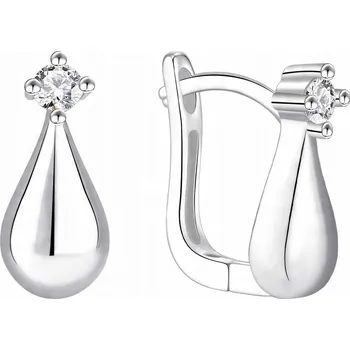 Náušnice STŘÍBRNÉ NÁUŠNICE SLZY KAPKY ANGLICKÉ ZAPÍNÁNÍ STŘÍBRO