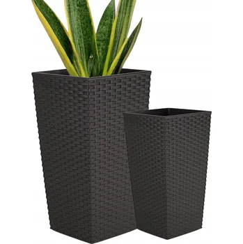 Květináč Plast Květináč černý FEINZ 24,5 cm x 24,5 x 46,5 cm