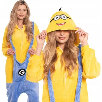 Dámské noční prádlo Dámské pyžamo kombinéza Kigurumi Onesie kostým Mimoň Žlutá 175-185 XL