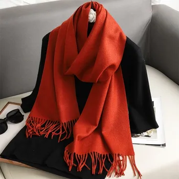 Šála ŠÁLA Červená Dámská šála hnědá z imitace kašmíru, velký šátek nákrčník