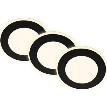 Bodové svítidlo BRILONER Gima 3ks sada LED vestavné bodové svítidlo, 3 krokové ovládání, černá 7988035