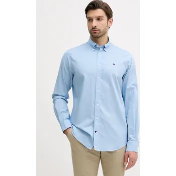 Pánská košile Bavlněná košile Tommy Hilfiger pánská, modrá barva, regular, s límečkem button-down, MW0MW40529 50X, vel. 44