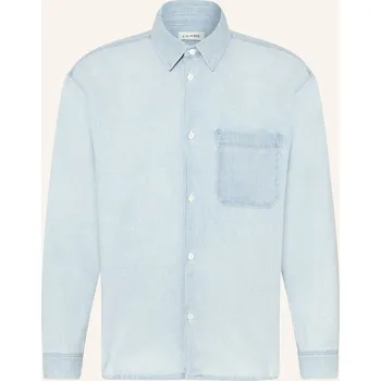 Pánská košile Frame Pánská Džínová Košile Comfort Fit Se Lnem, tmavě modrá, 42