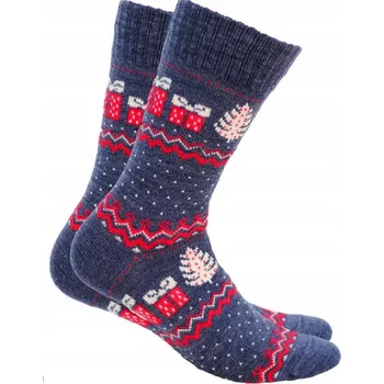 WOLA PONOŽKY VÁNOČNÍ VLNĚNÉ VZOROVANÉ 964 BERBER