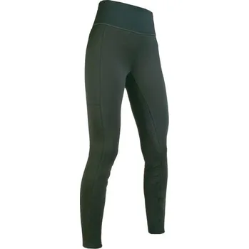 Jezdecké kalhoty HKM Legíny jezdecké Cosy HKM, s gripem, zimní, dámské, deep green 36-38