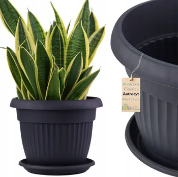 Květináč DIKEL šedý plast Květináč 40 cm x 40 x 31,5 cm