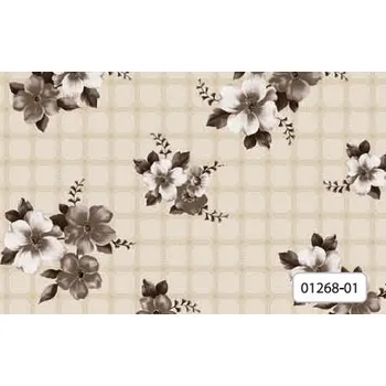 ubrus Sanem Plastik 1268 PVC ubrus Florista (květy) role Barva: hnědá, rozměr: role 20 m (140 cm x 2000 cm)