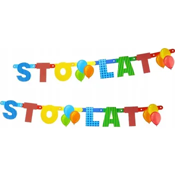 PAPÍROVÁ GIRLANDA pro děti 13x15 cm VŠE NEJLEPŠÍ K NAROZENINÁM nápis GODAN barevná girlanda