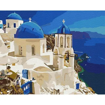 Obraz Obrázek k vymalování podle čísel Artnapi Pohled na Santorini 40x50 cm