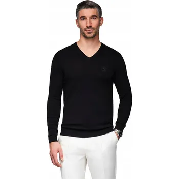 Pánský svetr Ombre svetr OM-SWBS-0107 černý sýr/výstřih do V velikost S