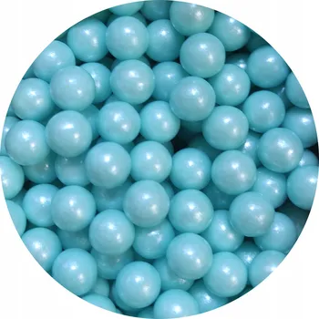 Jedlá dekorace na dort Cukrové perličky velké MODRÉ 9mm 20g