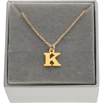 Náhrdelník Zlatý Náhrdelník řetízek s písmenem K stříbro 925 pozlacené, 45 cm