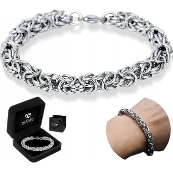 Náramek GRUBA Bransoletka Srebrna Męska KRÓLEWSKI Dárek pro muže + DÁREK