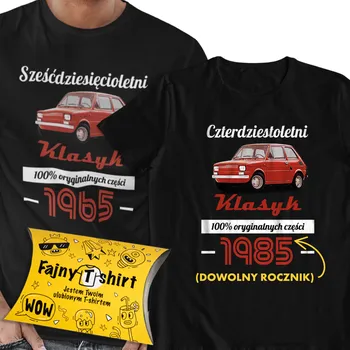 Pánské tričko Tričko Fiat 126p k 30. 40. 50. 60. narozeninám pro tátu - Maluch Klasika PRL