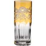 Broušená sklenice na nealko, Žlutá, Glamour Crystal, 350 ml, 2 ks