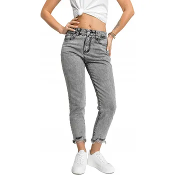 DÁMSKÉ DŽÍNOVÉ KALHOTY ŠEDÉ Y984 DENLEY_L