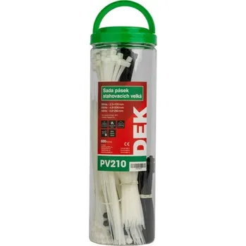 Páska stahovací sada DEK PV210 černá, bílá 600 ks