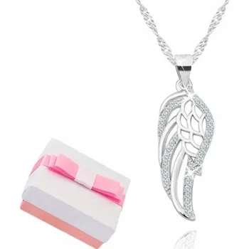 Náhrdelník STŘÍBRNÝ NÁHRDELNÍK KŘÍDLO 925 RHODIOVANÝ GRAVÍROVÁNÍ