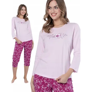 Dámské pyžamo Pyžamo Leveza 1633 Edyta D/R M-2XL XL lila-růžová