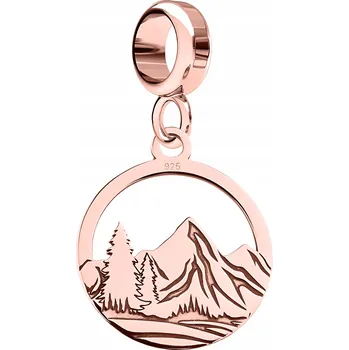 Přívěsek Krásný PŘÍVĚSEK s motivem Tater, hor, Polska, přírody a stromu – RŮŽOVÉ ZLATO