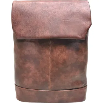 Tmavě hnědý dámský městský batoh z eko kůže Catrin