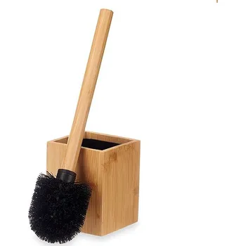 WC štětka Berilo WC kartáč v bambusové nádobě, 10 × 10 × 36 cm