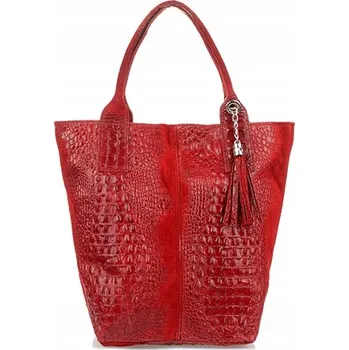 Kabelka Vera Pelle kabelka z pravé kůže červená