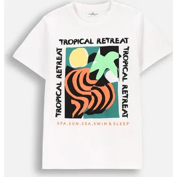 Chlapecké tričko Chlapecké tričko bílé s krátkým rukávem, velikost 146 Coccodrillo WC5