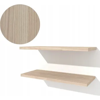 police 2x Nástěnné police jasan 50 x 20 cm deska police závěsná regál + držák loft