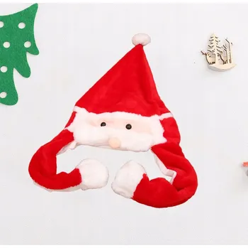Čepice Plyšová čepice Santa Clause s pohyblivým plnovousem