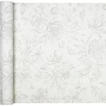 Tapeta Vinylová tapeta na vliesu – rostlinný motiv, skicovaný vzor květů a listů