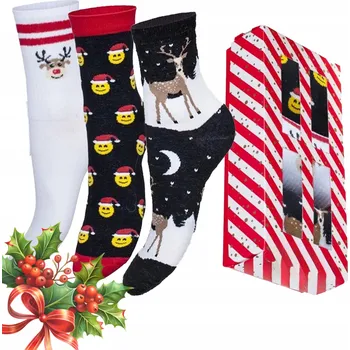 Dámské oblečení PONOŽKY VÁNOČNÍ dámské bavlněné DÁREK Vánoce *37-41