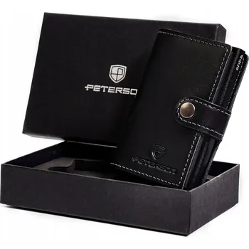Peněženka Peterson pánská peněženka z pravé kůže černá - muž