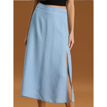 Dámská sukně Sinsay - Midi sukně z lyocellu - světle modrá - 2282Z-50X - 2282Z-50X-XL