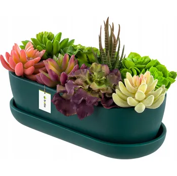 Květináč Zelený keramický Květináč Botle 13 cm x 27,5 x 8 cm