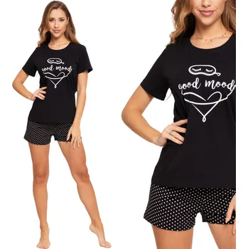 Dámské pyžamo Moraj dámské pyžamo bavlna černé barvy velikost 3XL