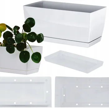 Obraz DIKEL bílý plast Květináč 24 cm x 12 x 11 cm